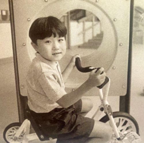 Boy on bicycle